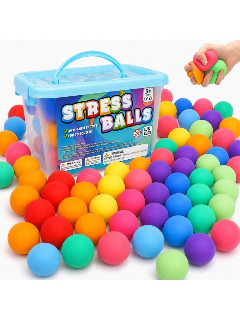 50 Mini Squishy Fidget Toys - 1.7" Stress Balls, Sensory Toys for Kids & Adults